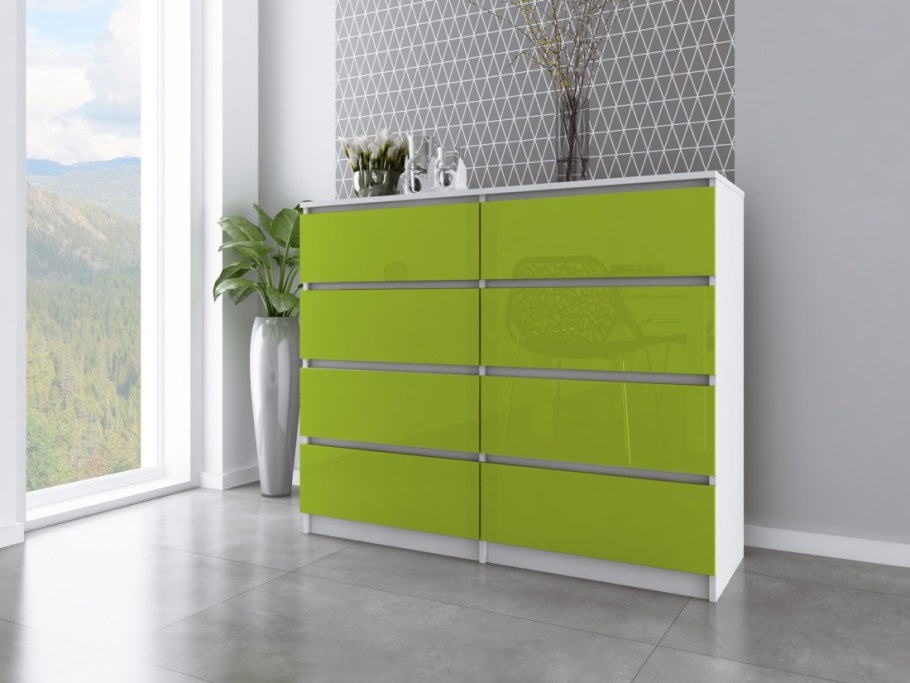 Комод Пайн белый глянец