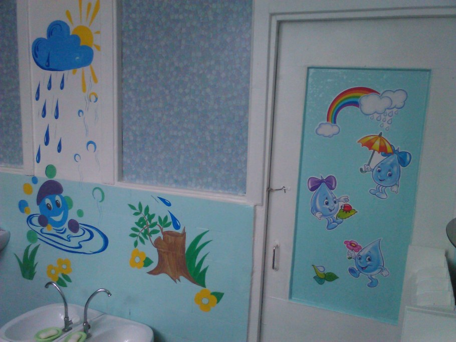 Украшение умывальной в детском саду
