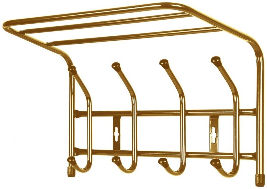 Настенная вешалка с полкой Nika 4 крючка, медный антик вп4/а