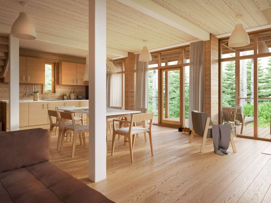 Интерьер в каркасном доме