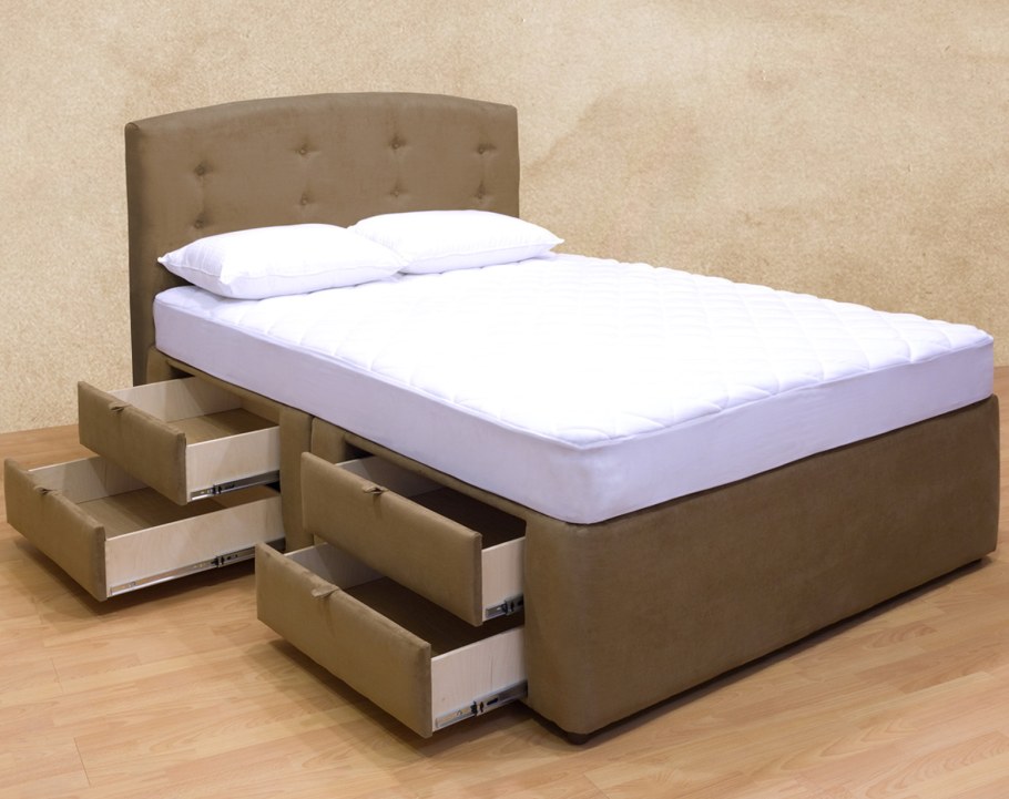 Кровать двуспальная с выдвижными ящиками