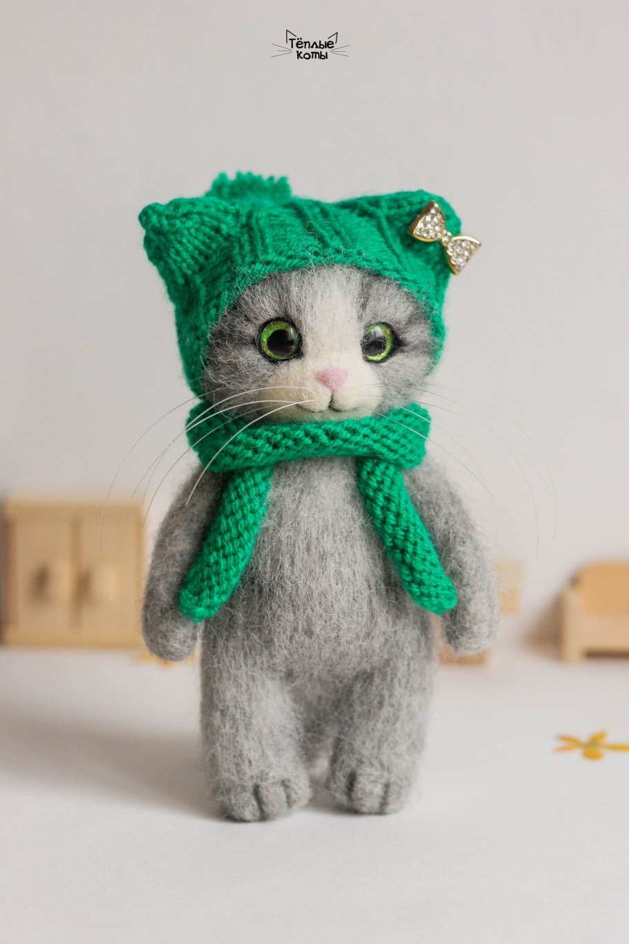 Валяные игрушки котики