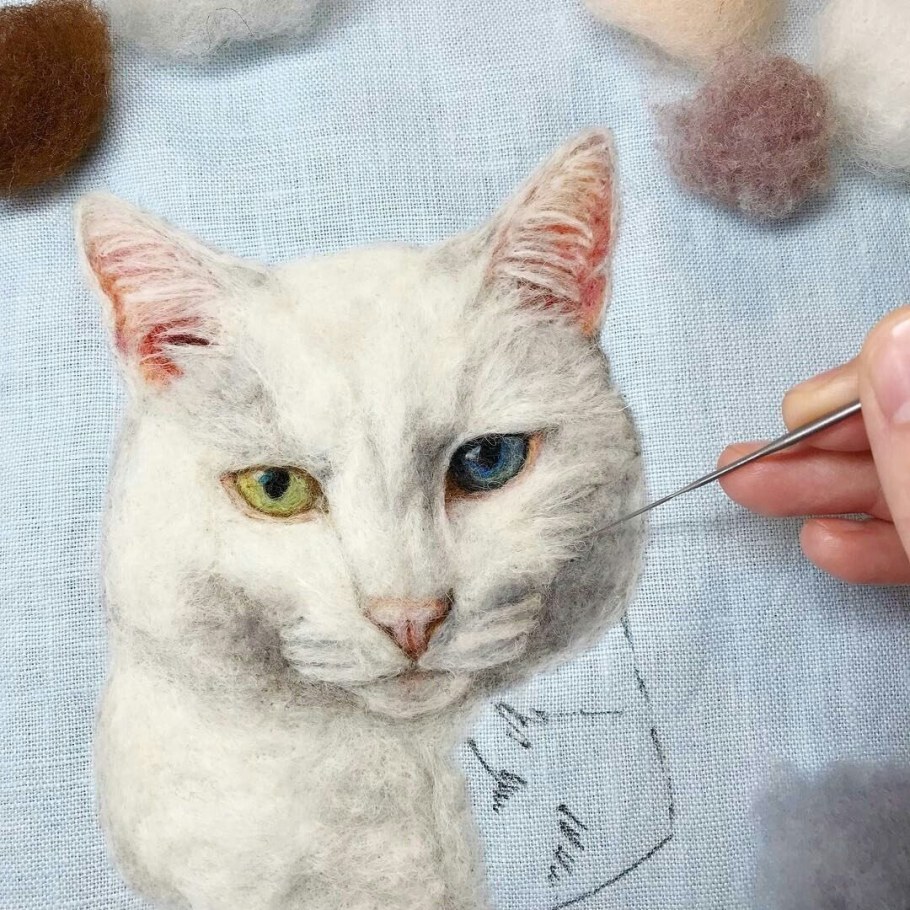 Валяние из кошачьей шерсти