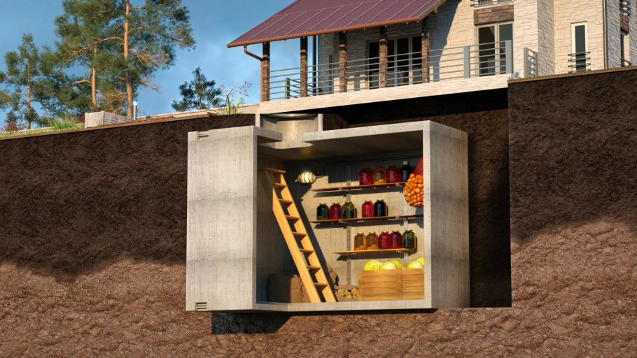 Погреб из бетонных блоков 20х20х40