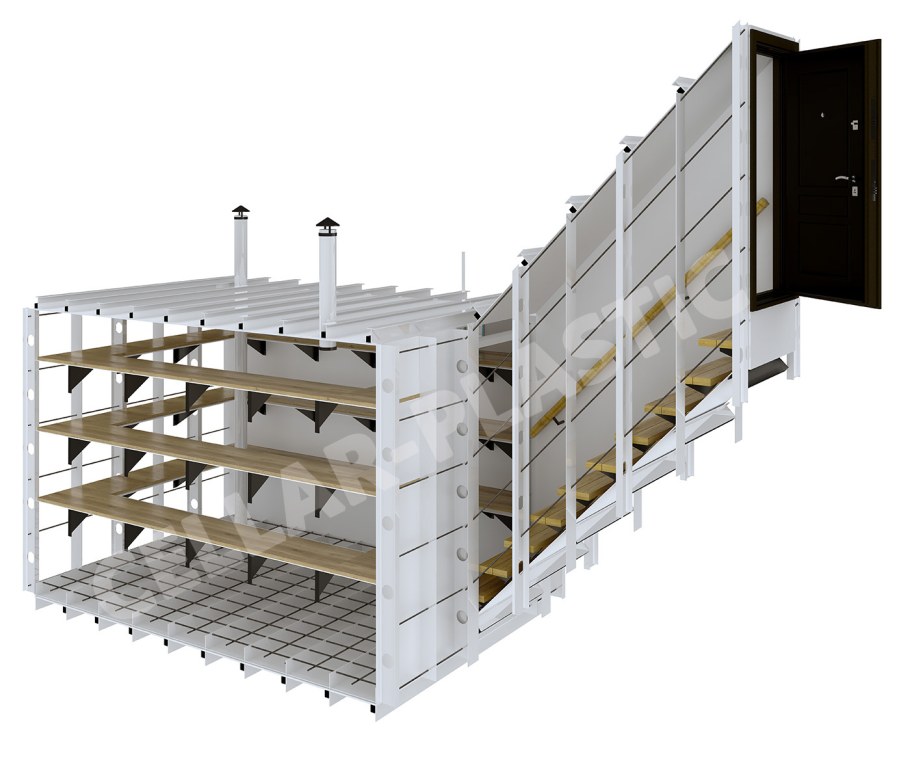 Пластиковый погреб Русь 2500х2000х2000