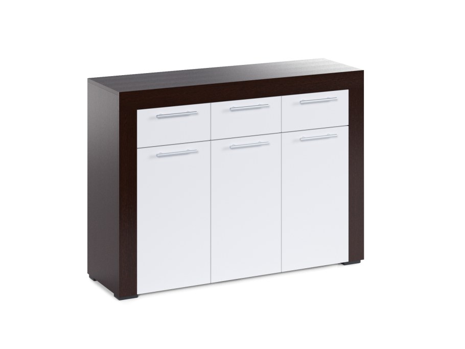 Комод Мартина белый глянец дуб сонома