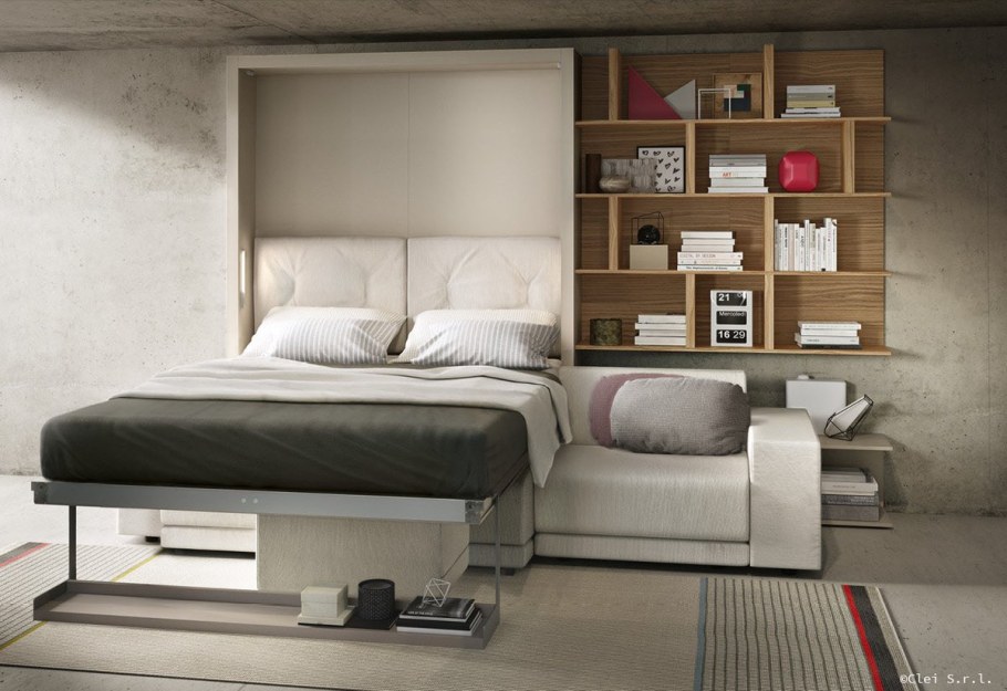 Подъемная кровать с диваном