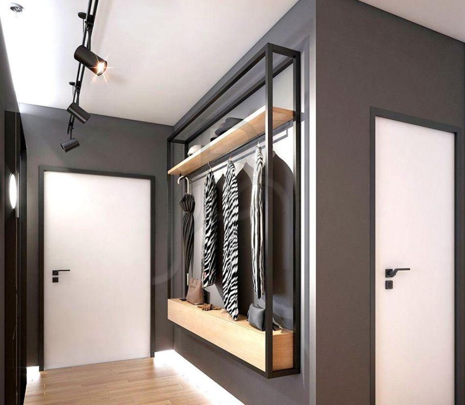 Прихожая с гардеробной в стиле лофт