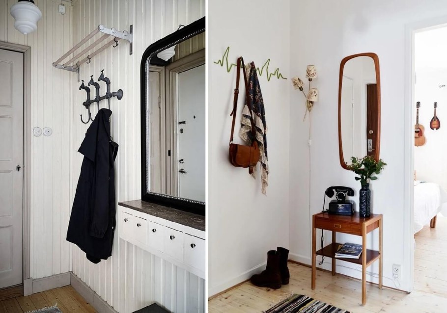 Открытая вешалка в прихожую в современном стиле