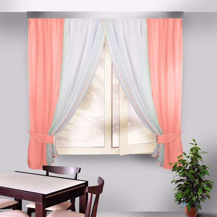 ТОМДОМ шторы для кухни до подоконника