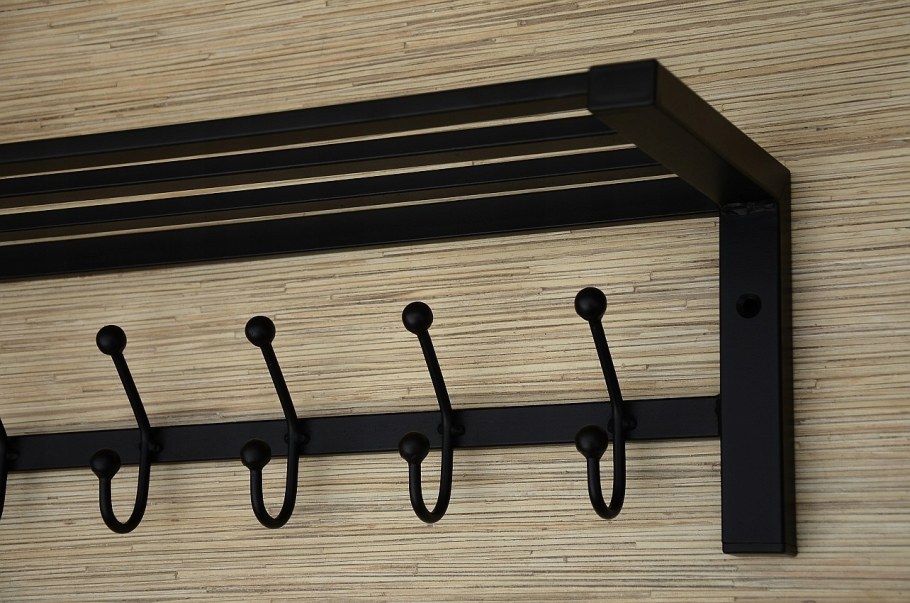 Полка металл вешалка черный 108см