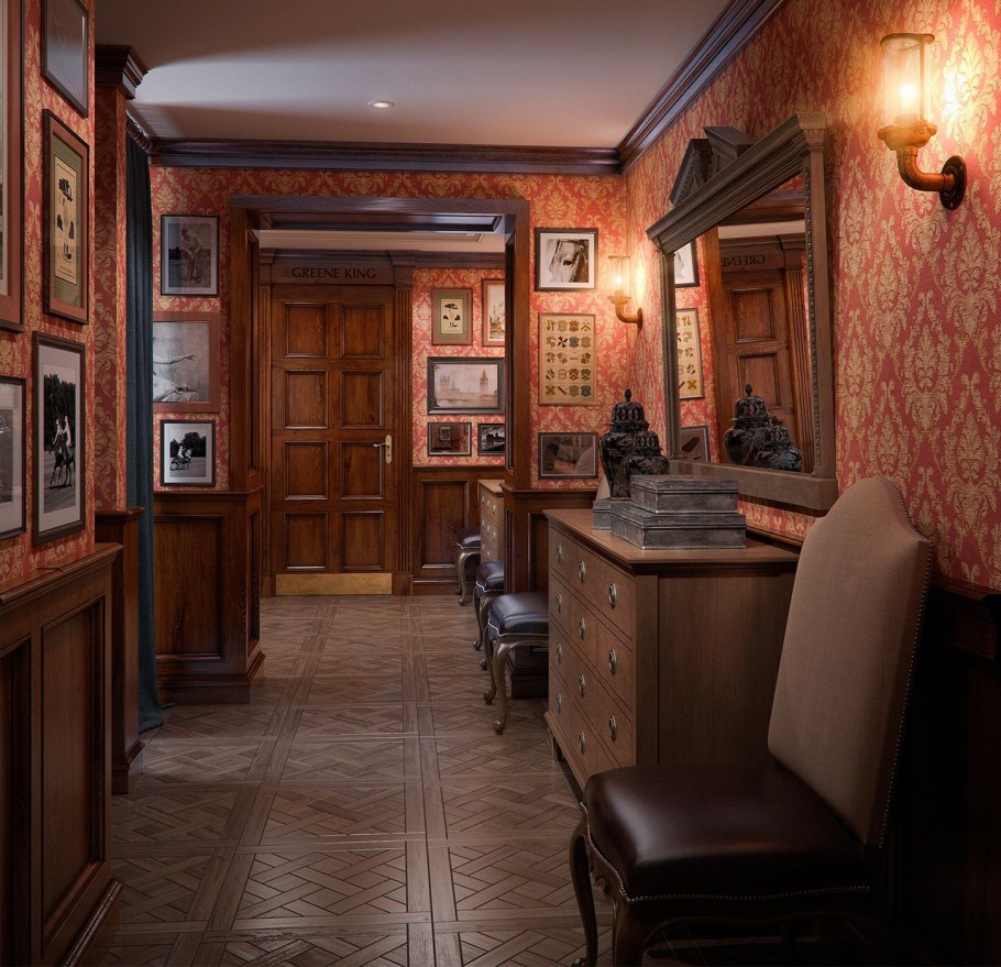 Гостиная в стиле английского паба