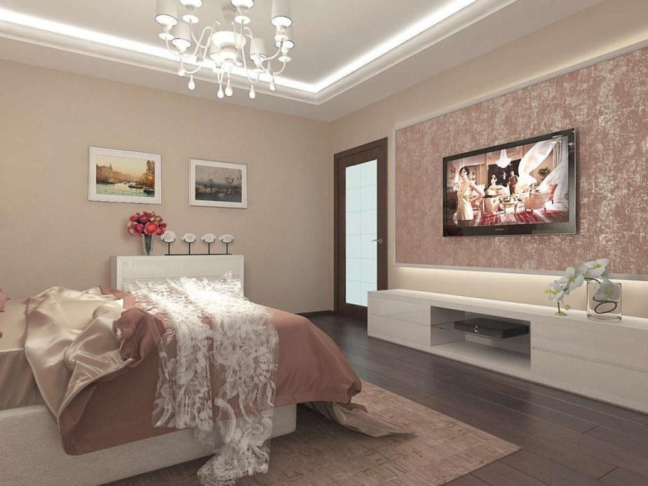 Пудровый цвет в интерьере