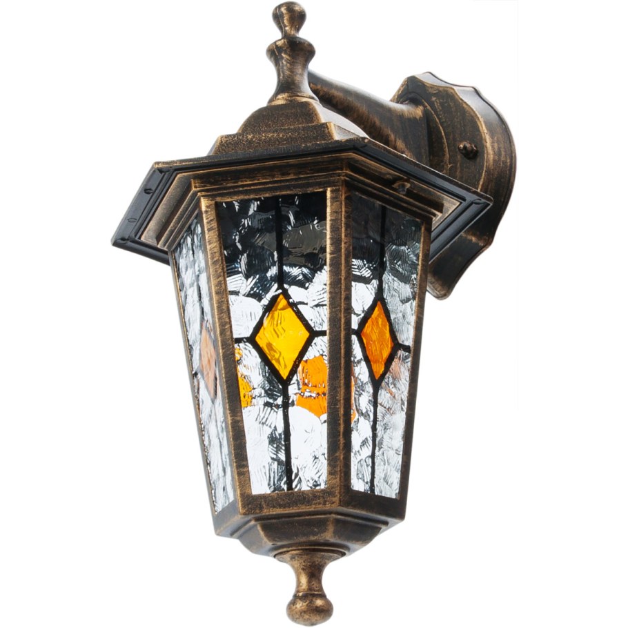 Светильник настенный уличный inspire Tiffany 60 Вт цвет золотой