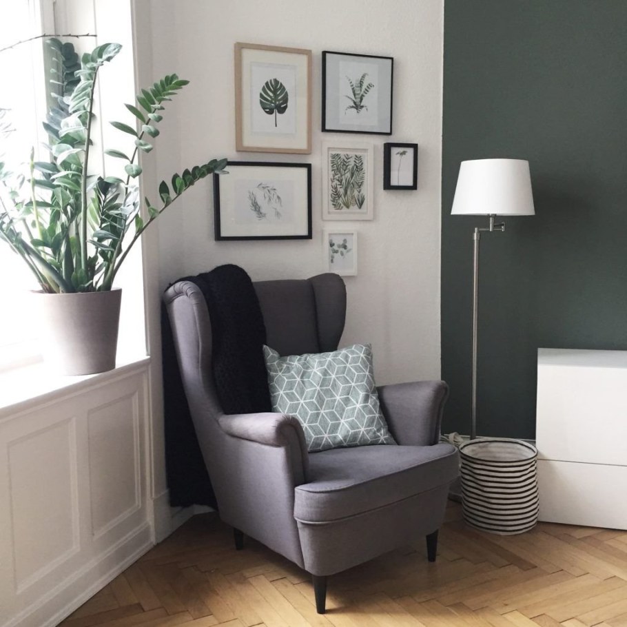 Кресло икеа СТРАНДМОН серое