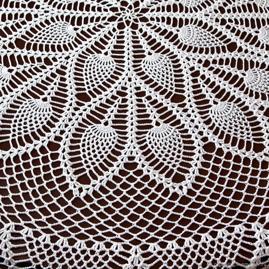 Вязаная скатерть прямоугольная