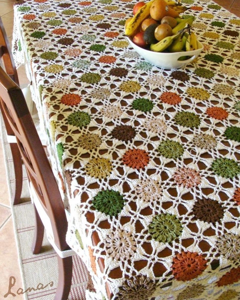 Вязаные скатерти крючком
