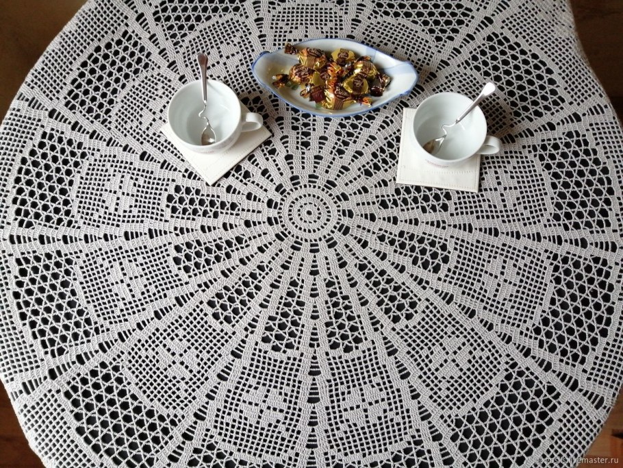 Вязаные скатерти крючком