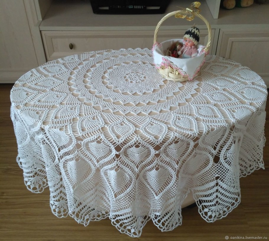 Круглая скатерть крючком