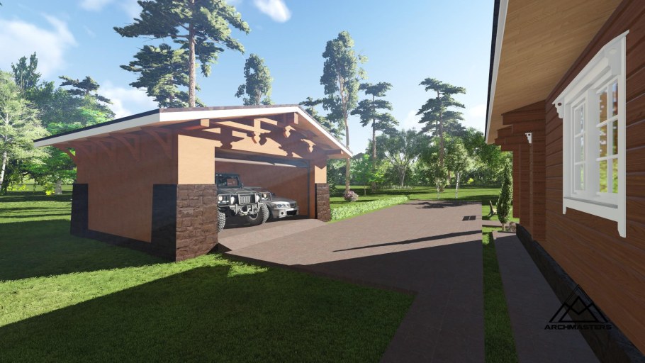 Гараж в стиле Шале