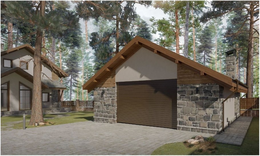 Гараж в альпийском стиле