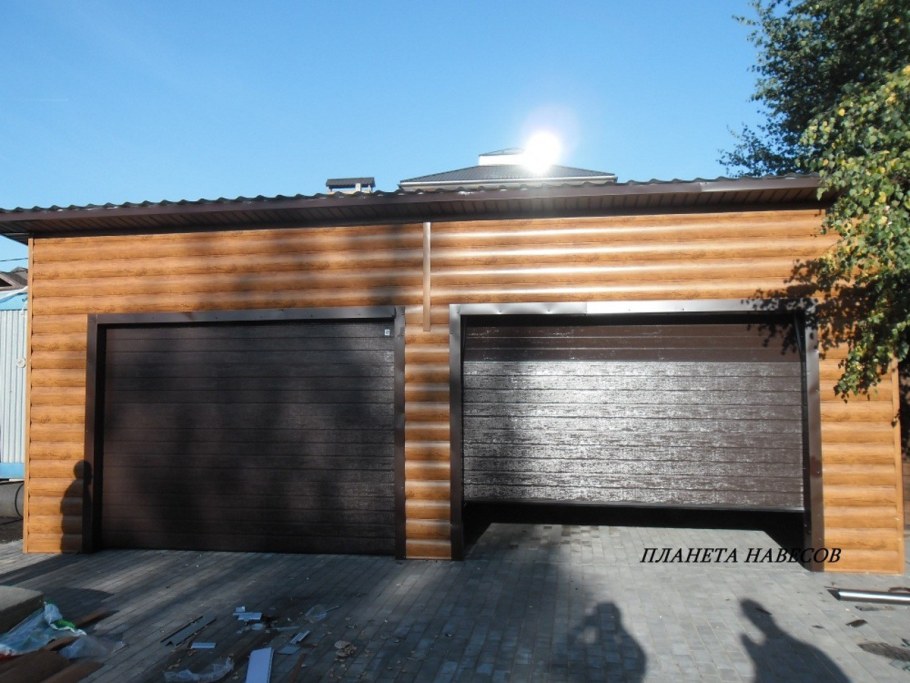 Отделка гаража с навесом
