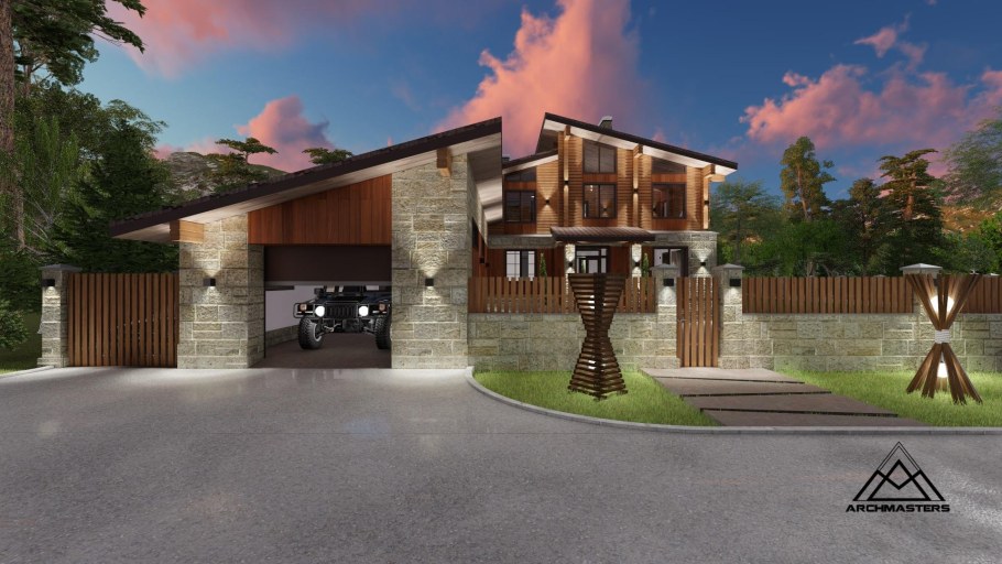 Гараж в стиле Шале