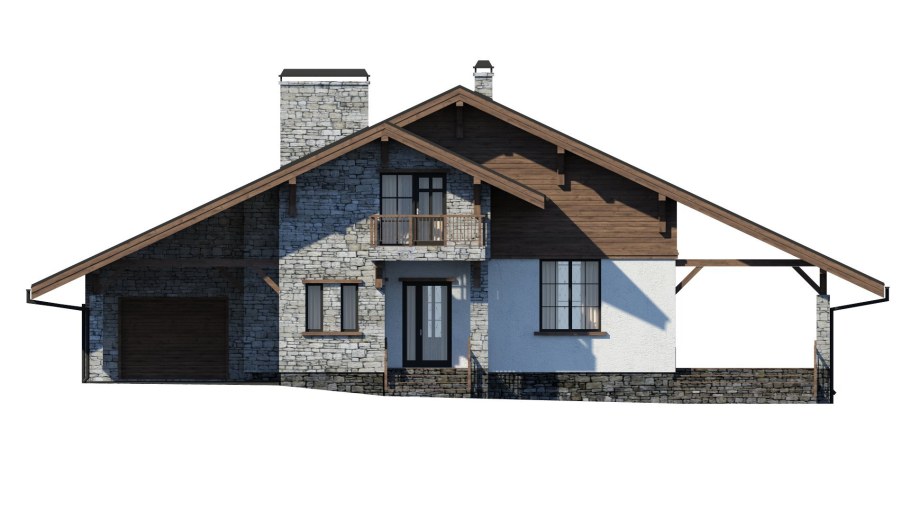 Шале из газобетона с мансардой 120кв м