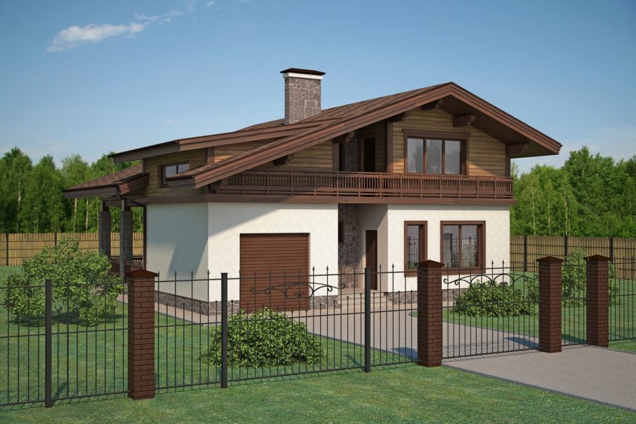 Проекты домов в стиле Шале с гаражом