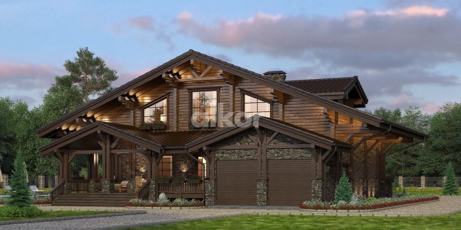 Шале дом из клееного бруса 250 кв