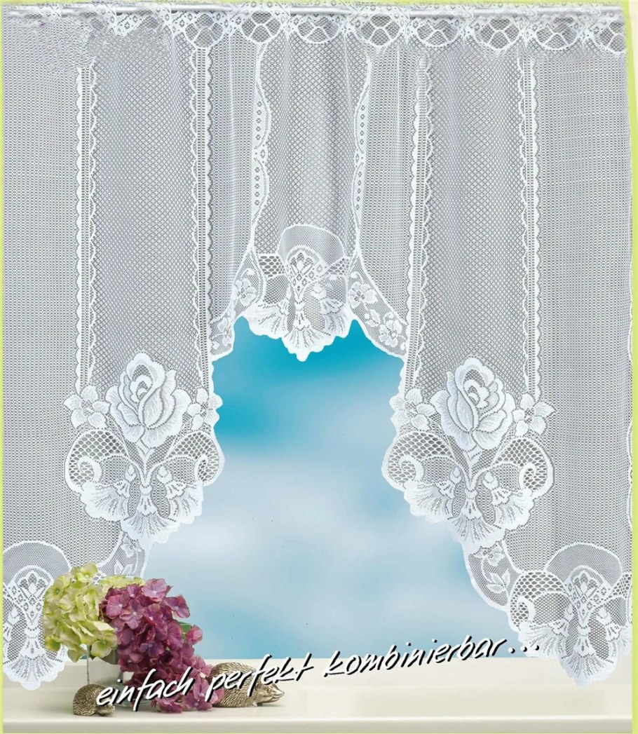 Шторы на кухню с кружевом