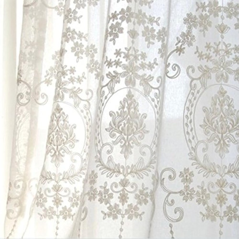 Тюль из льна с вышивкой