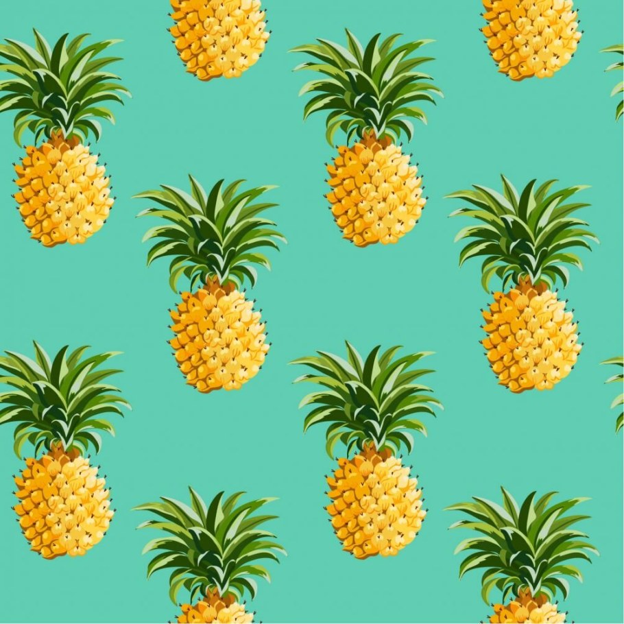 Обои с ананасами на стену