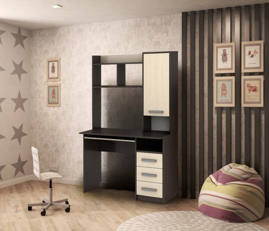 Стол компьютерный СК-1 венге/дуб Млечный