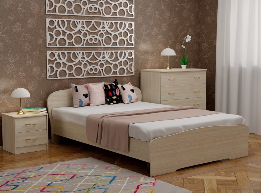 Кровать Альфа ГАЙВАМЕБЕЛЬ дуб мл