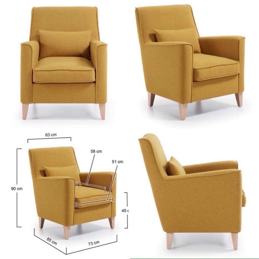 Кресло горчичного цвета СПБ