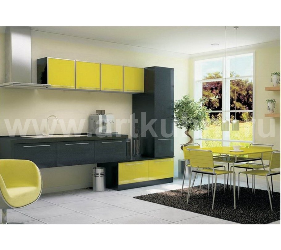 Кухонный гарнитур желтый с черным