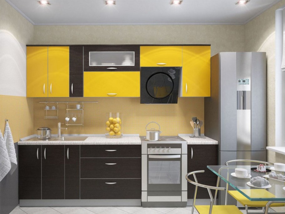Желтый кухонный гарнитур