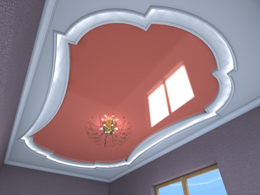 Красивые фигурные потолки