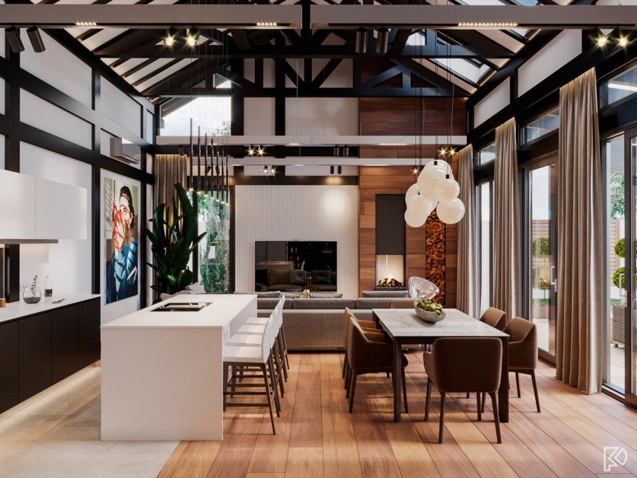 Фахверк дизайн интерьера