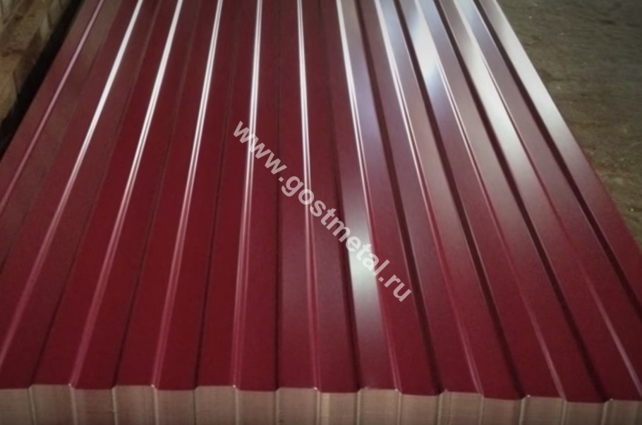Профнастил с8 1.2*2 0,4мм ral3005 красный