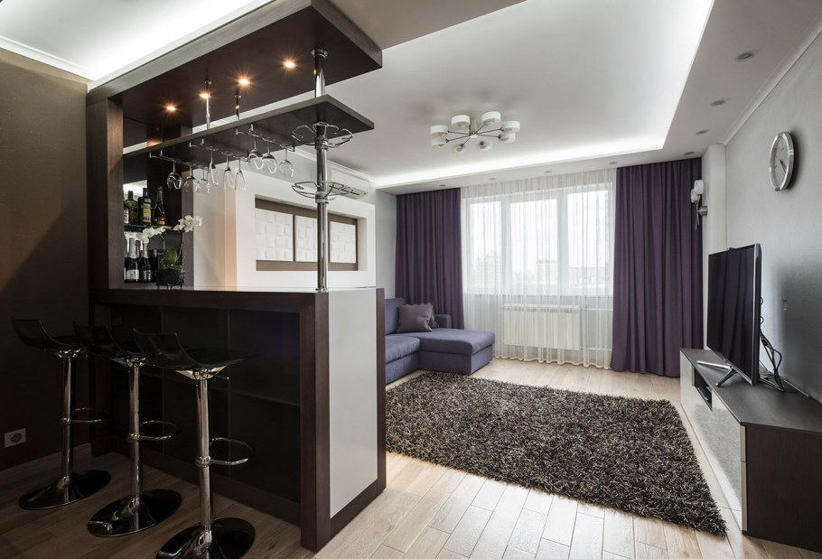 Барная стойка в гостиной