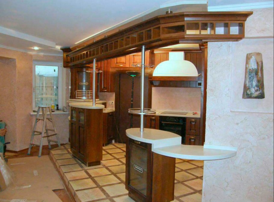 Барные стойки на кухне в квартире