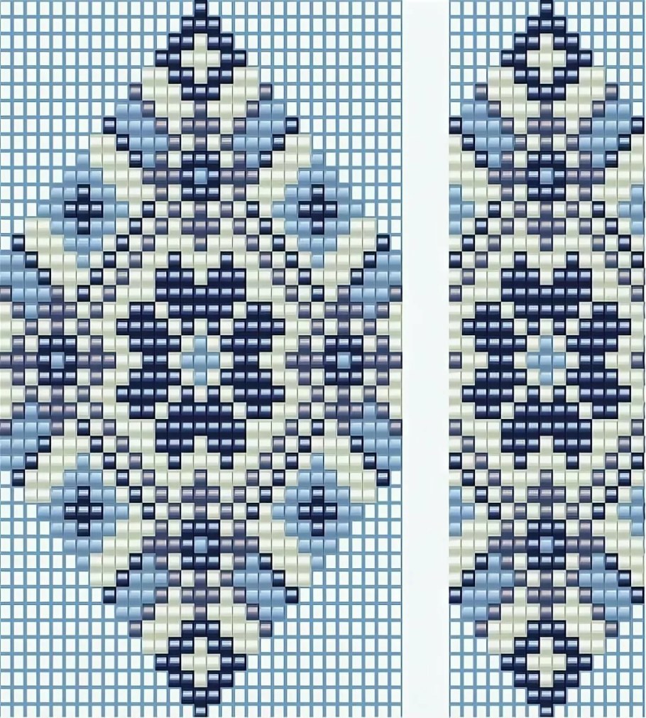 Схема гердана из бисера Гжель