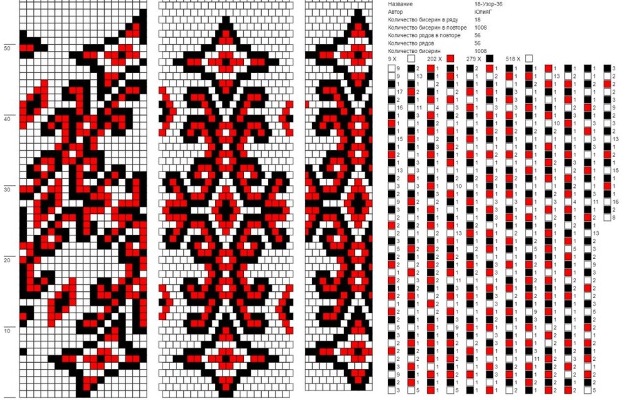 Схемы для станочного плетения бисером