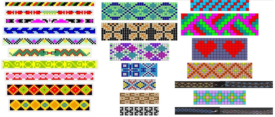 Бисерное Ткачество схемы браслетов