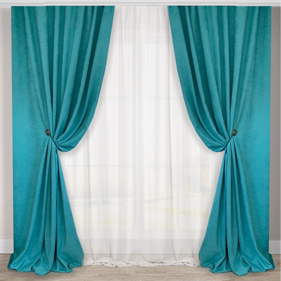 Шторы бирюзовые Adagio Windows Decor Модерн ш171447501