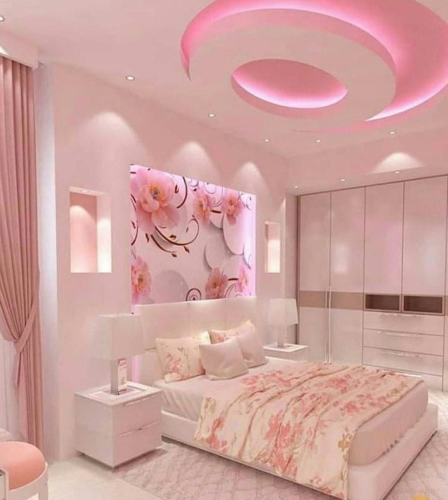 Спальная комната розовая