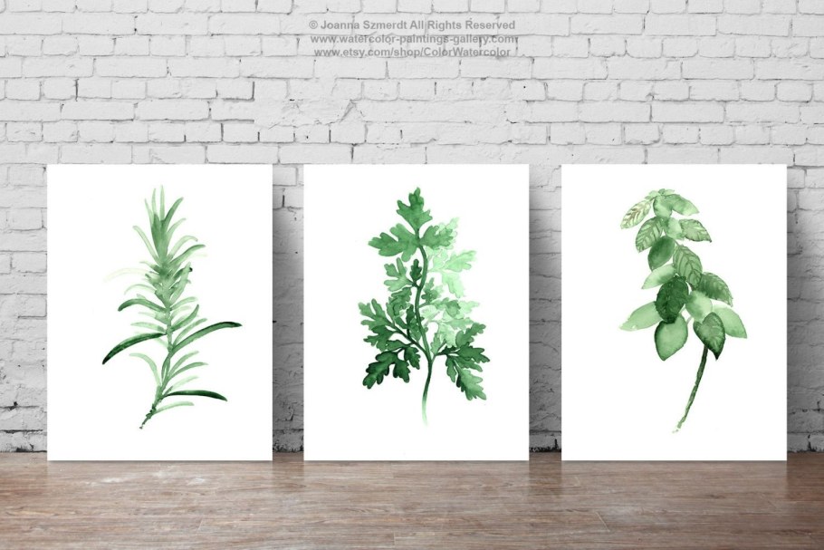 Постер на кухню зелень