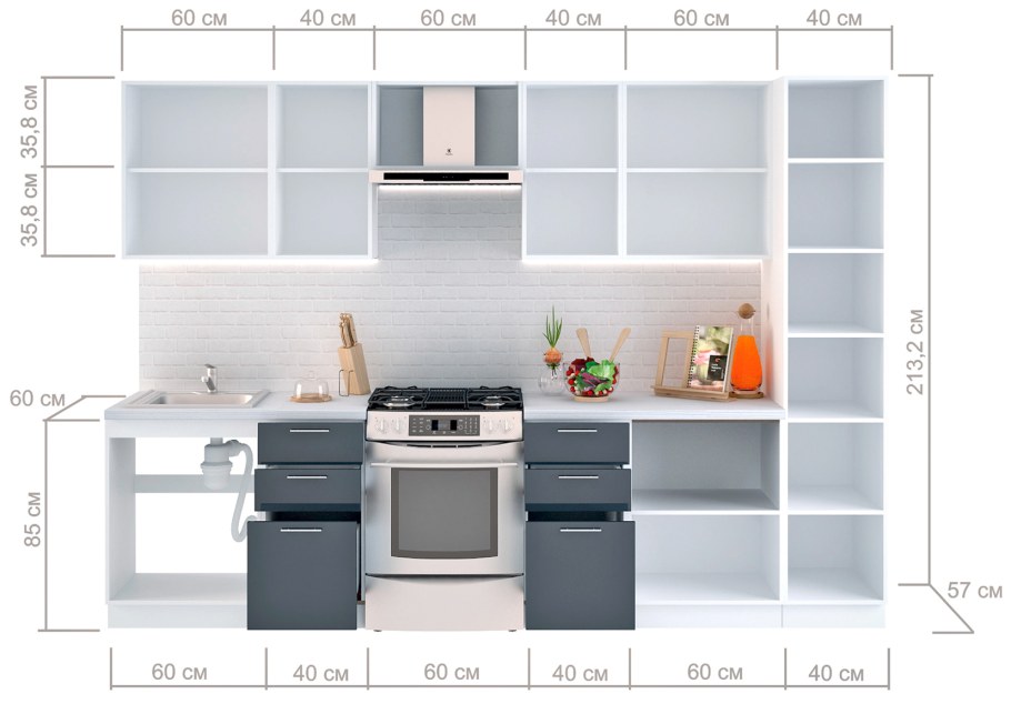 Кухня Сурская Валерия синяя синяя